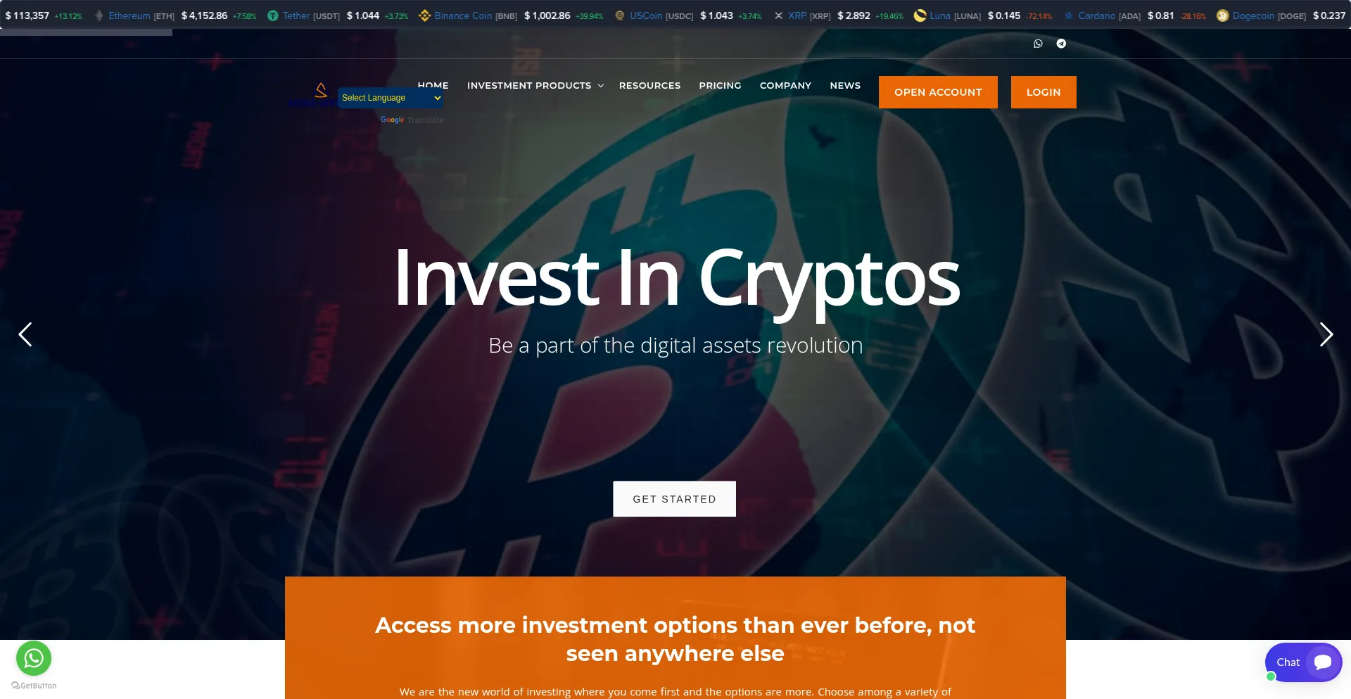Arenainvestsltd.com Screenshot