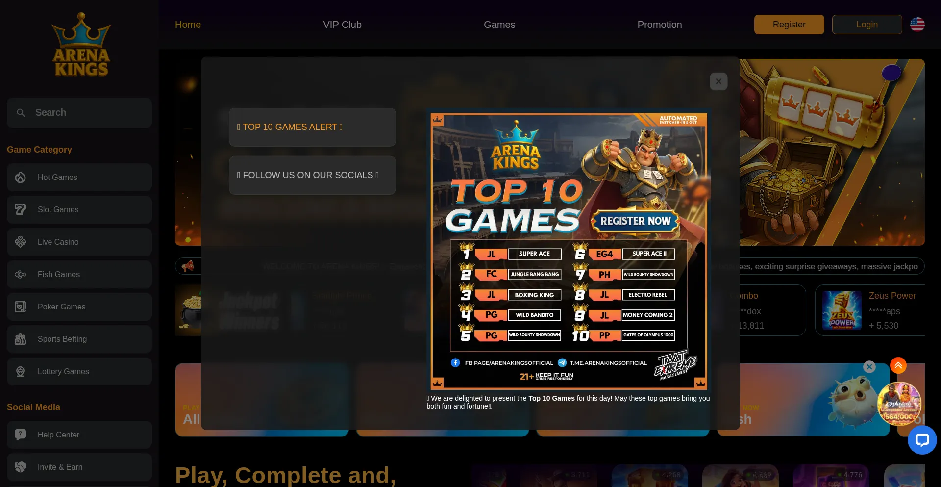 Arenakings88.com Screenshot