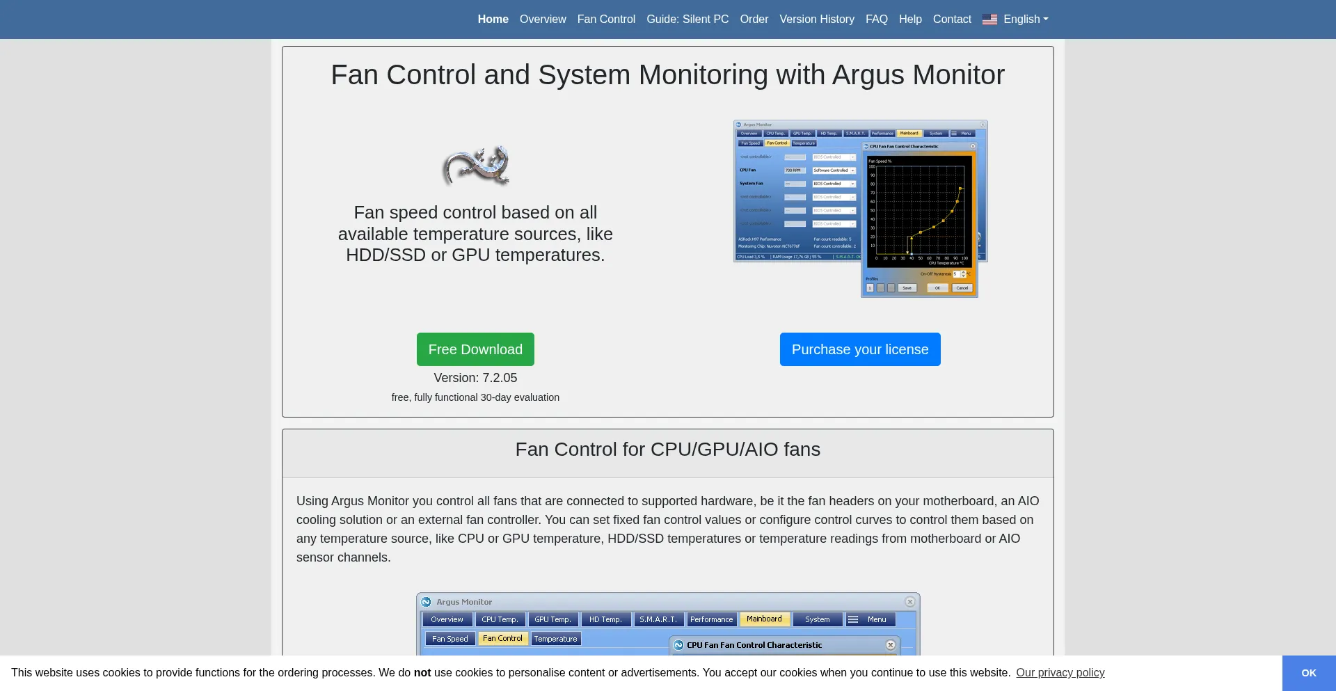 Website screenshot of Argusmonitor.com