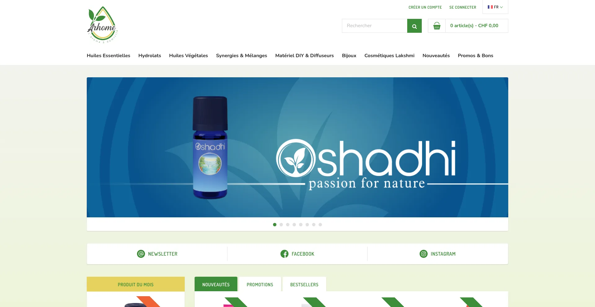 Website screenshot of Arhome.ch