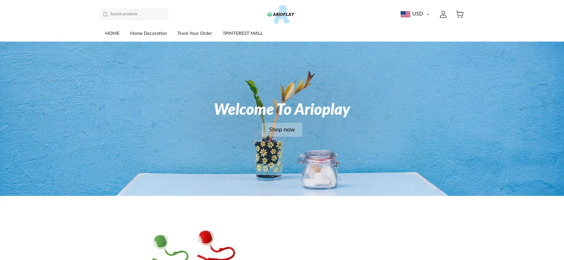 Website screenshot of Arioplay.com