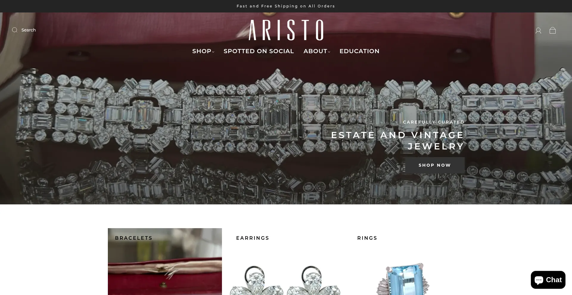 Website screenshot of Aristovintage.com