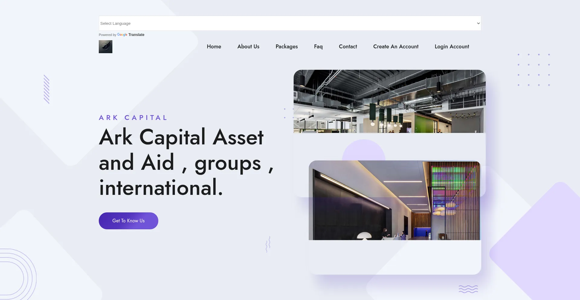 Website screenshot of Arkcapitalasset.com