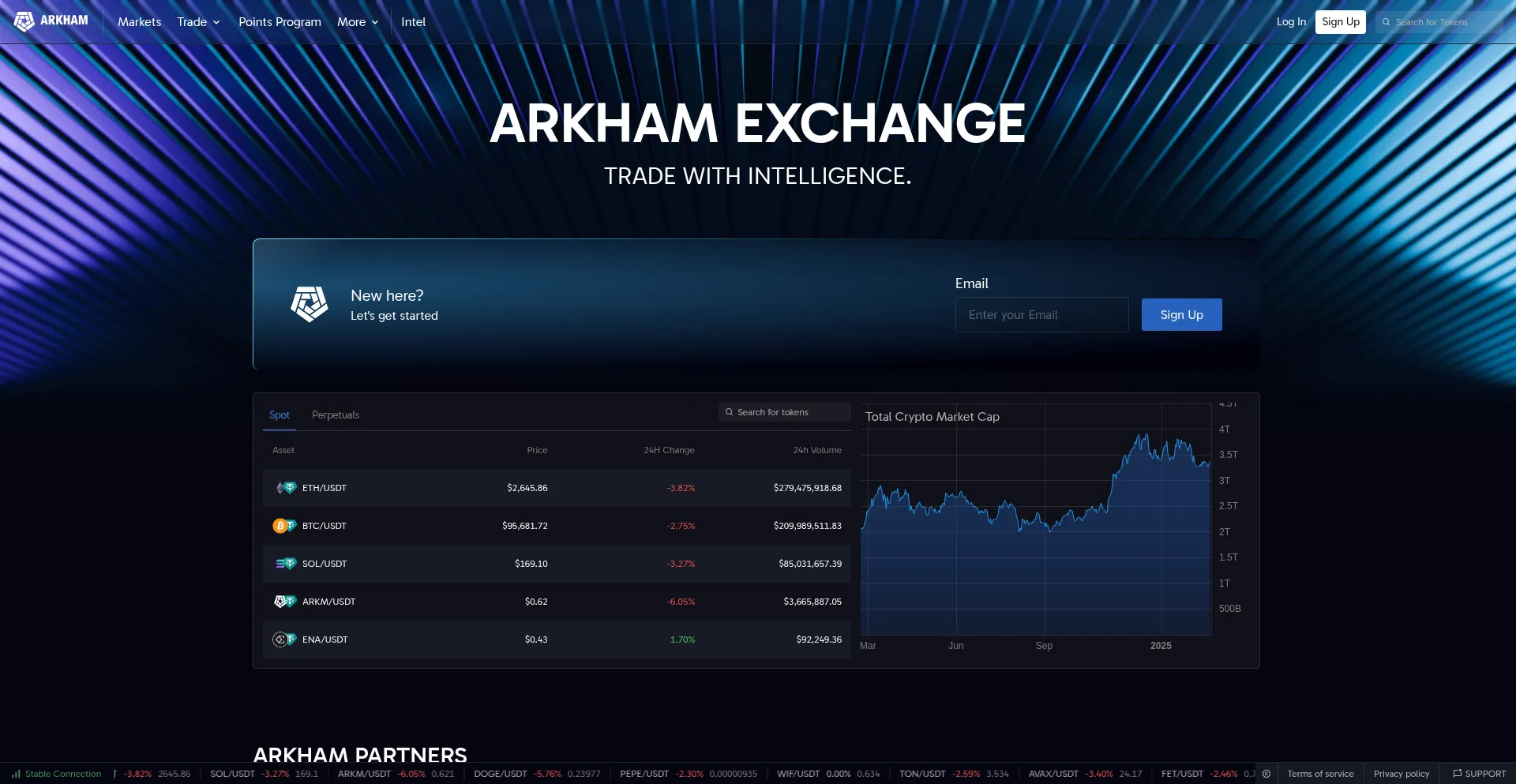 Website screenshot of Arkm.com