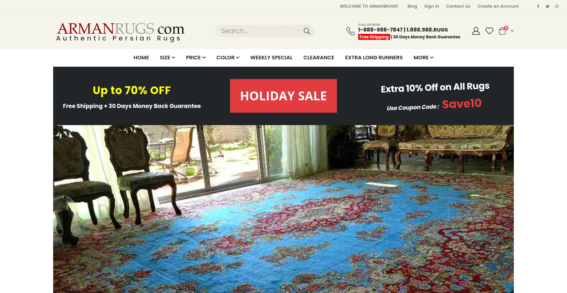 Armanrugs.com Screenshot