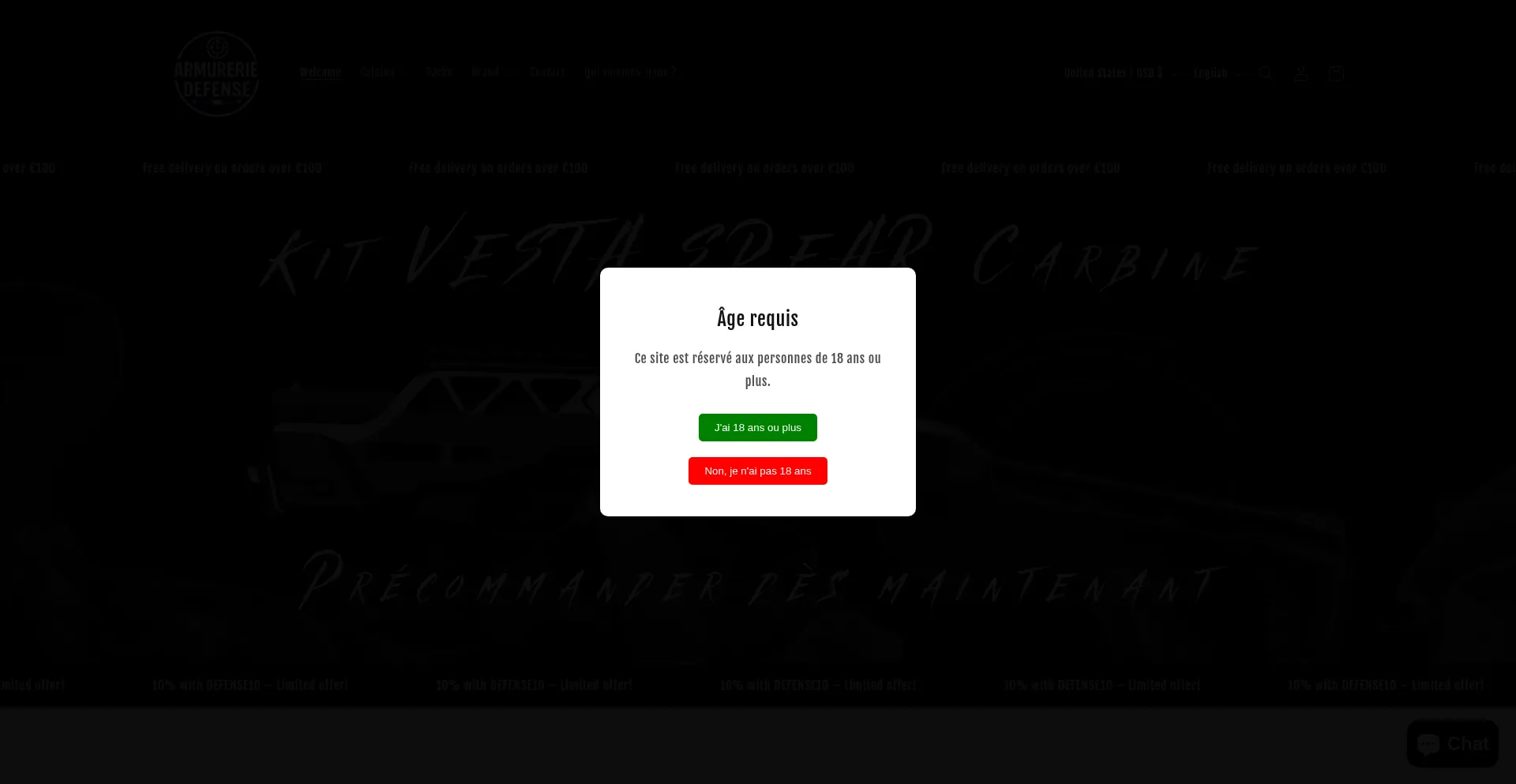 Armureriedefense.com Screenshot