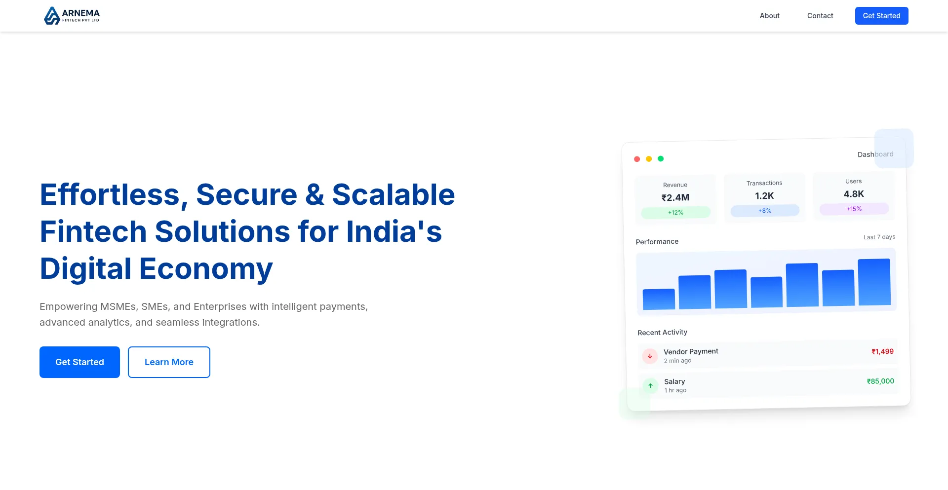 Arnemafintech.com Screenshot