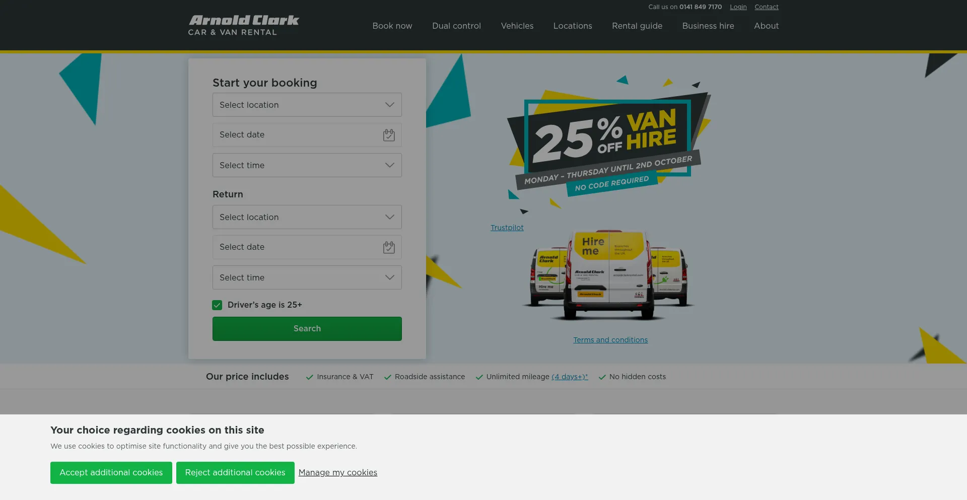 Arnoldclarkrental.com Screenshot