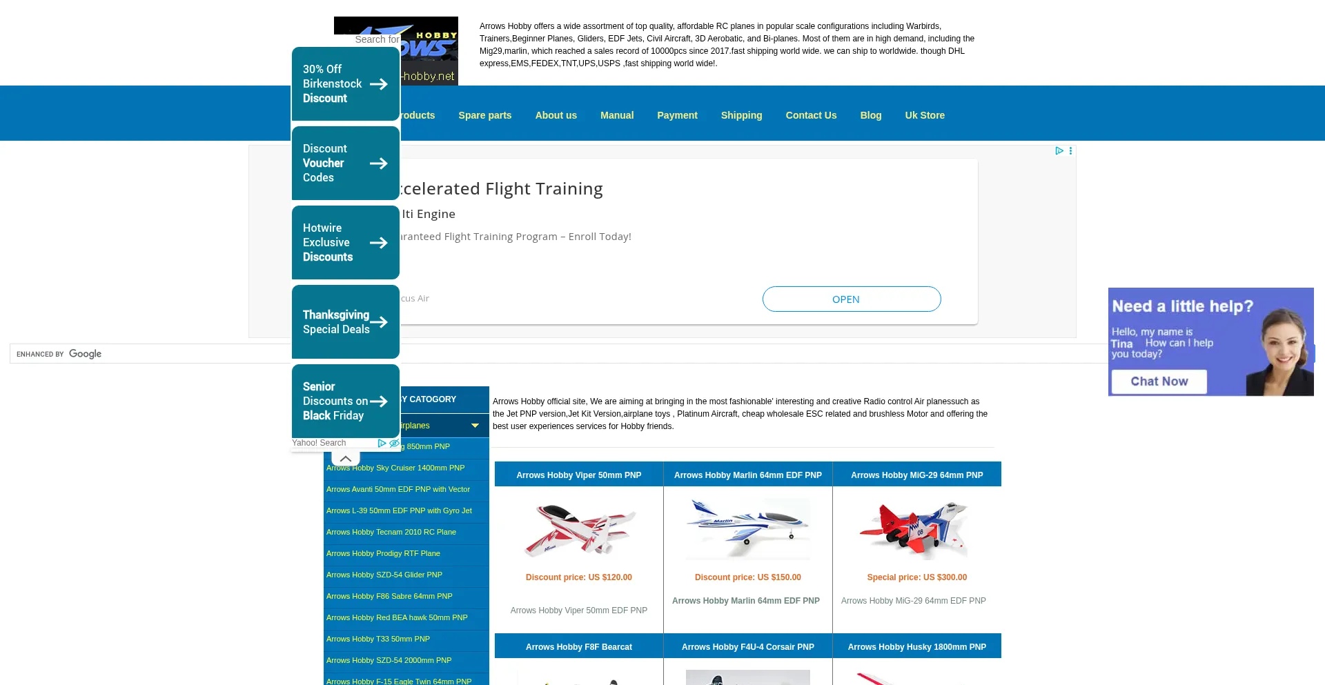 Arrows-hobby.net Screenshot