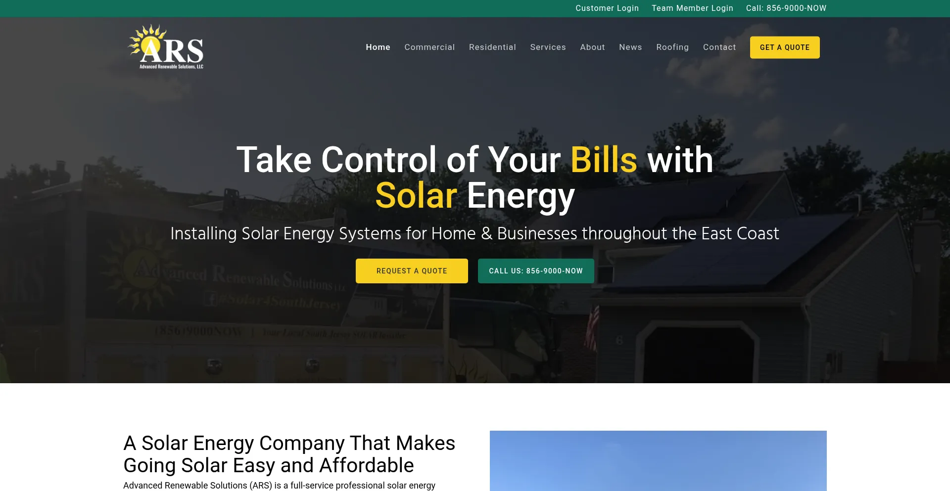 Website screenshot of Arsolutions.us