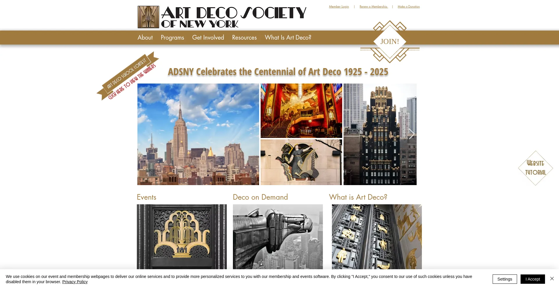 Website screenshot of Artdeco.org