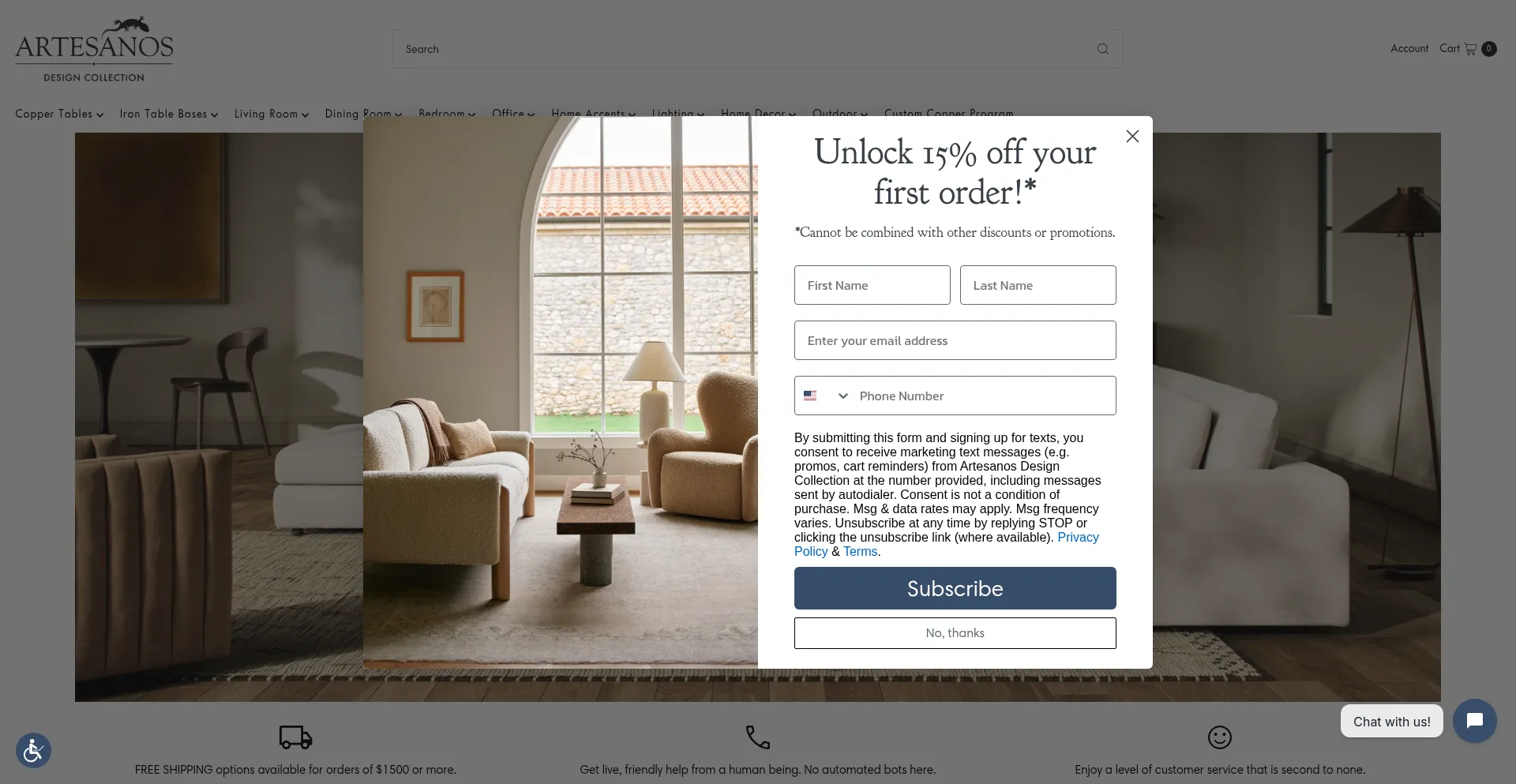 Website screenshot of Artesanosdesign.com
