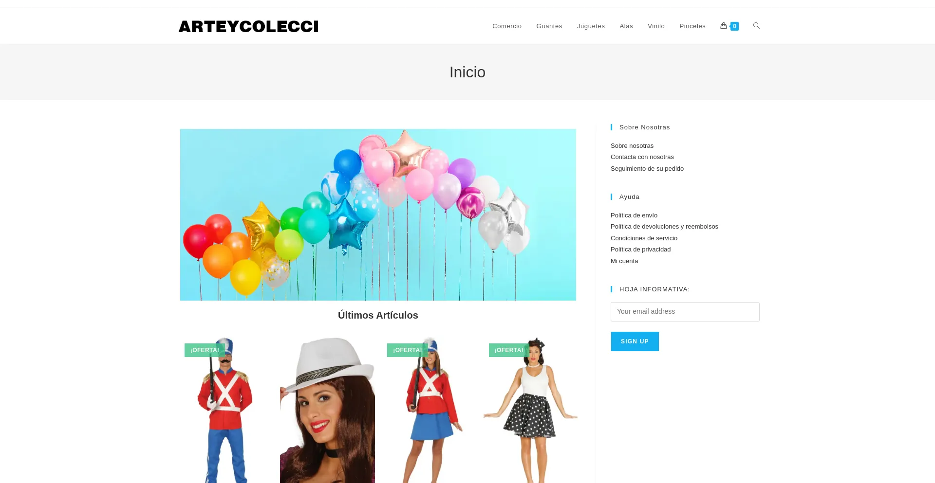 Website screenshot of Arteycoleccionistas.com