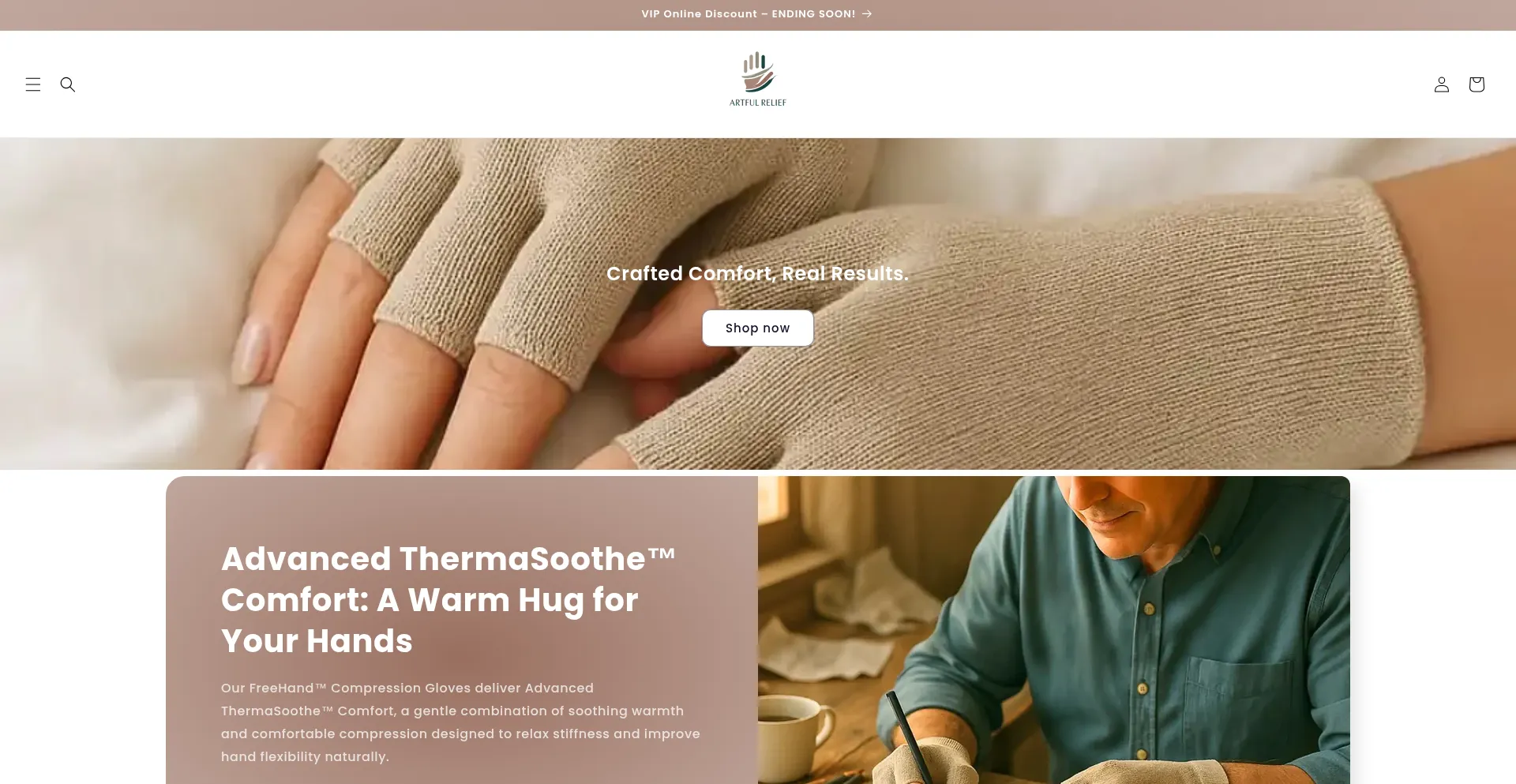 Website screenshot of Artfulrelief.com