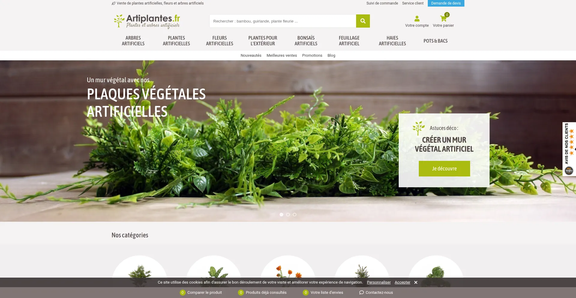 Website screenshot of Artiplantes.fr
