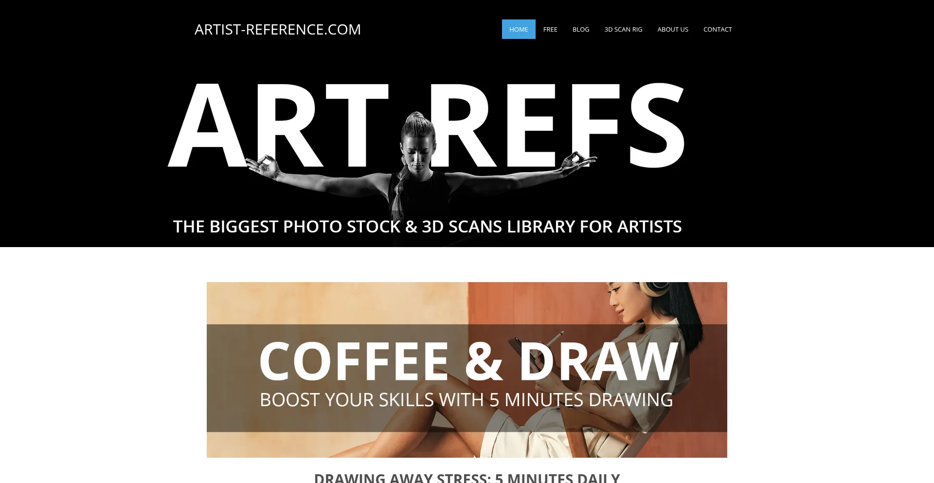 Website screenshot of Artist-reference.com