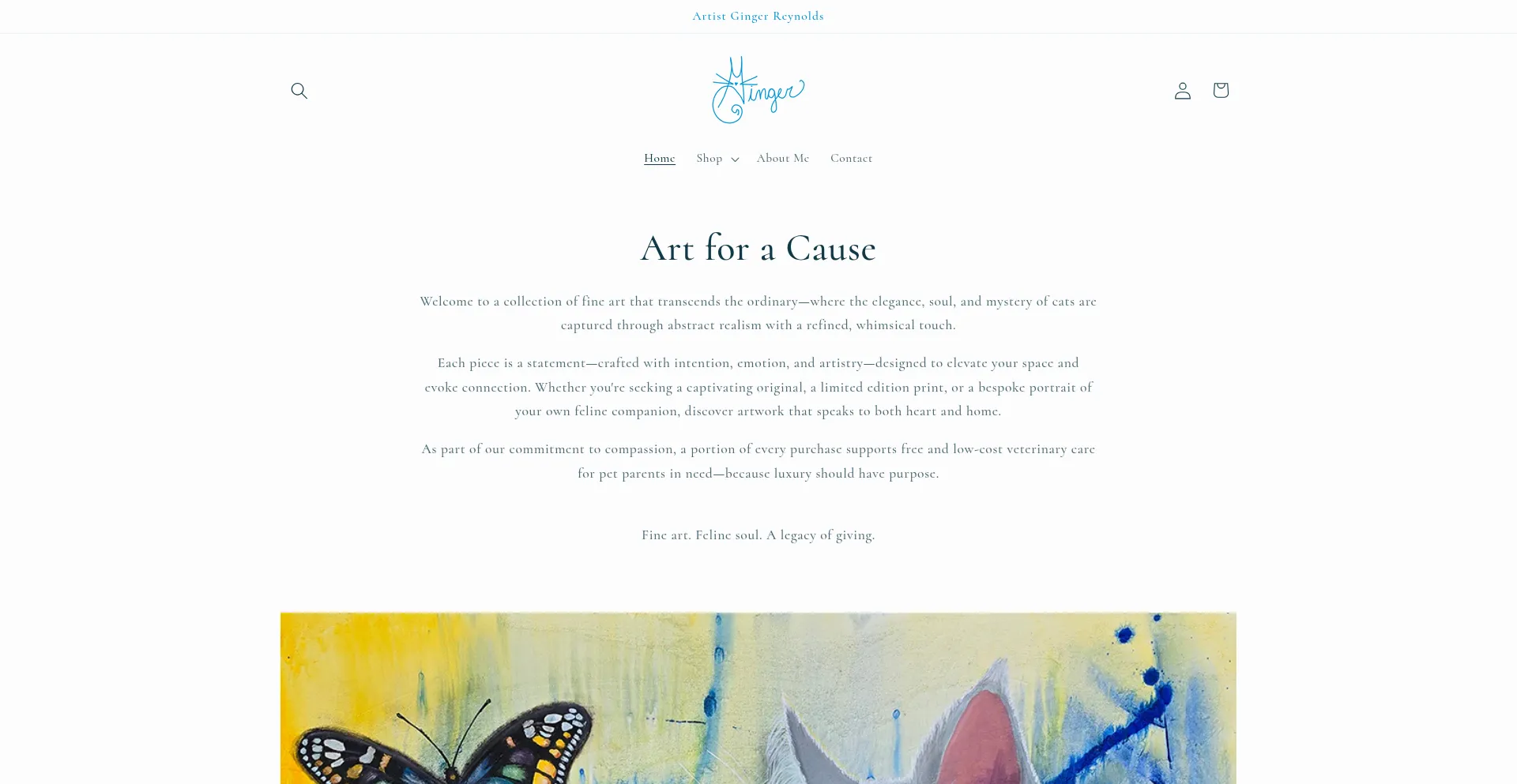 Website screenshot of Artistgingerreynolds.com