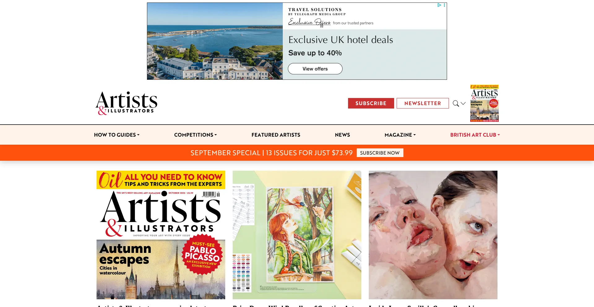 Artistsandillustrators.co.uk Screenshot