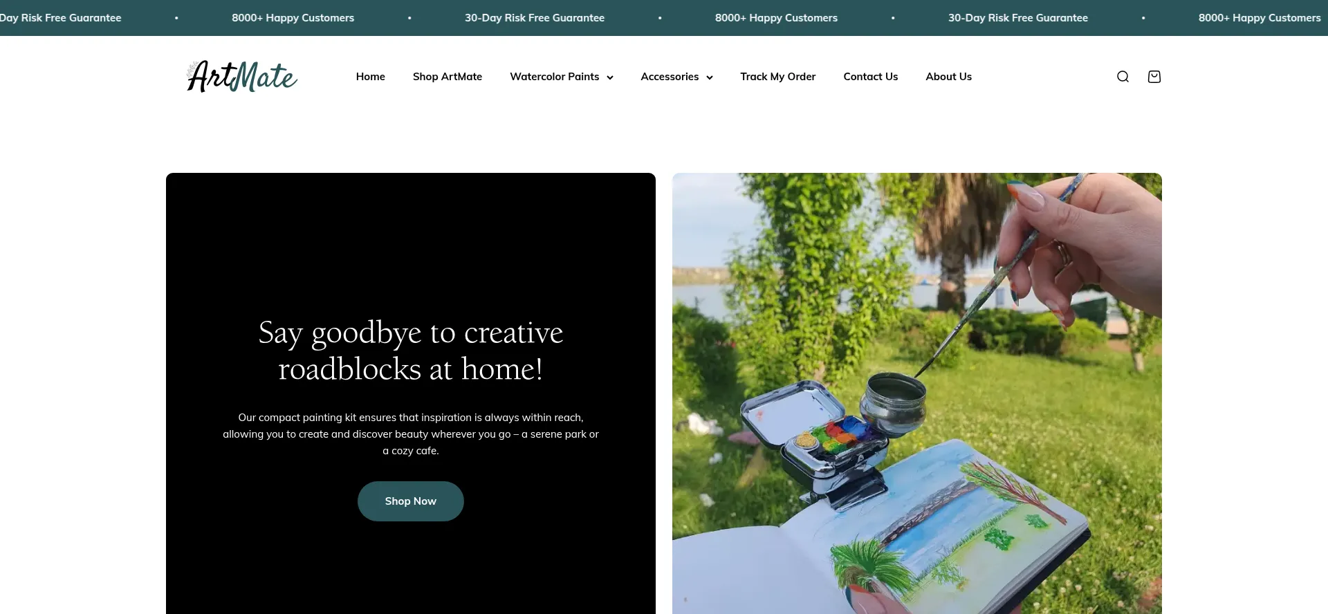 Website screenshot of Artmaate.com