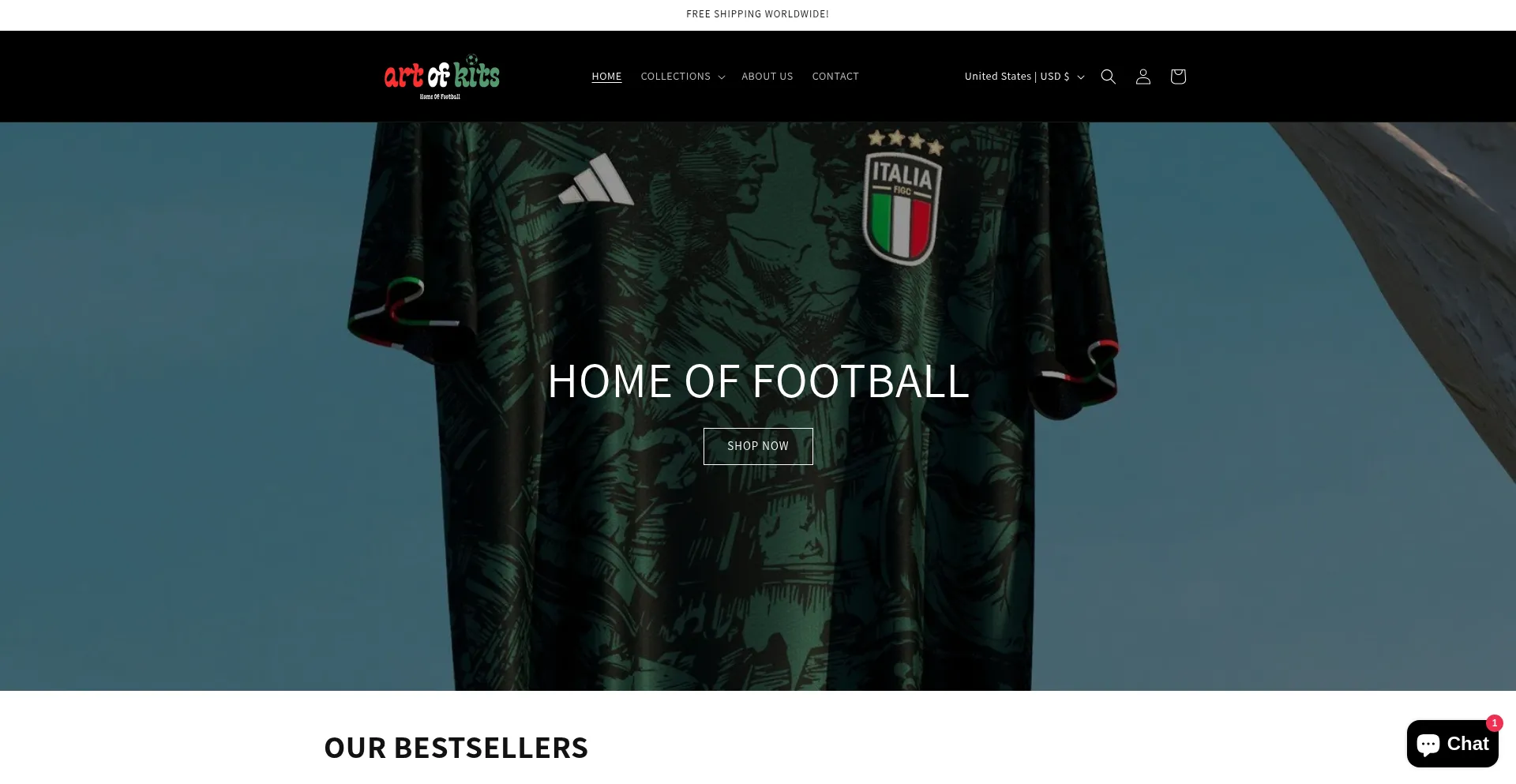 Website screenshot of Artofkits.com
