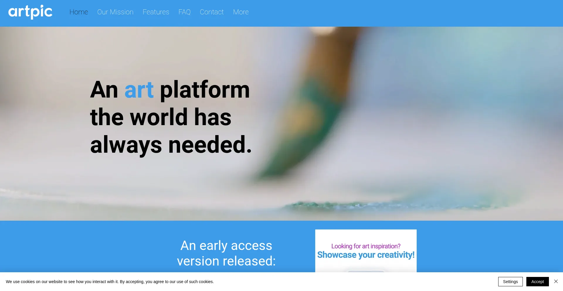 Website screenshot of Artpic.org
