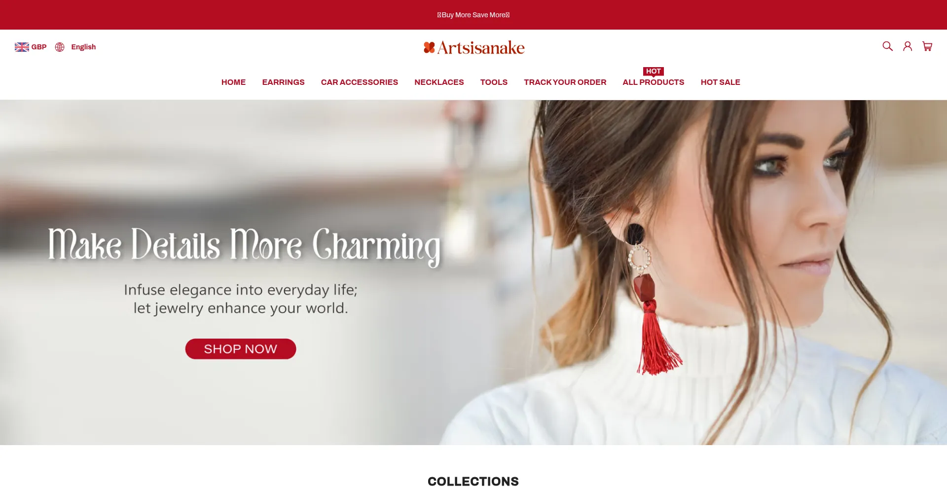 Website screenshot of Artsisanake.com