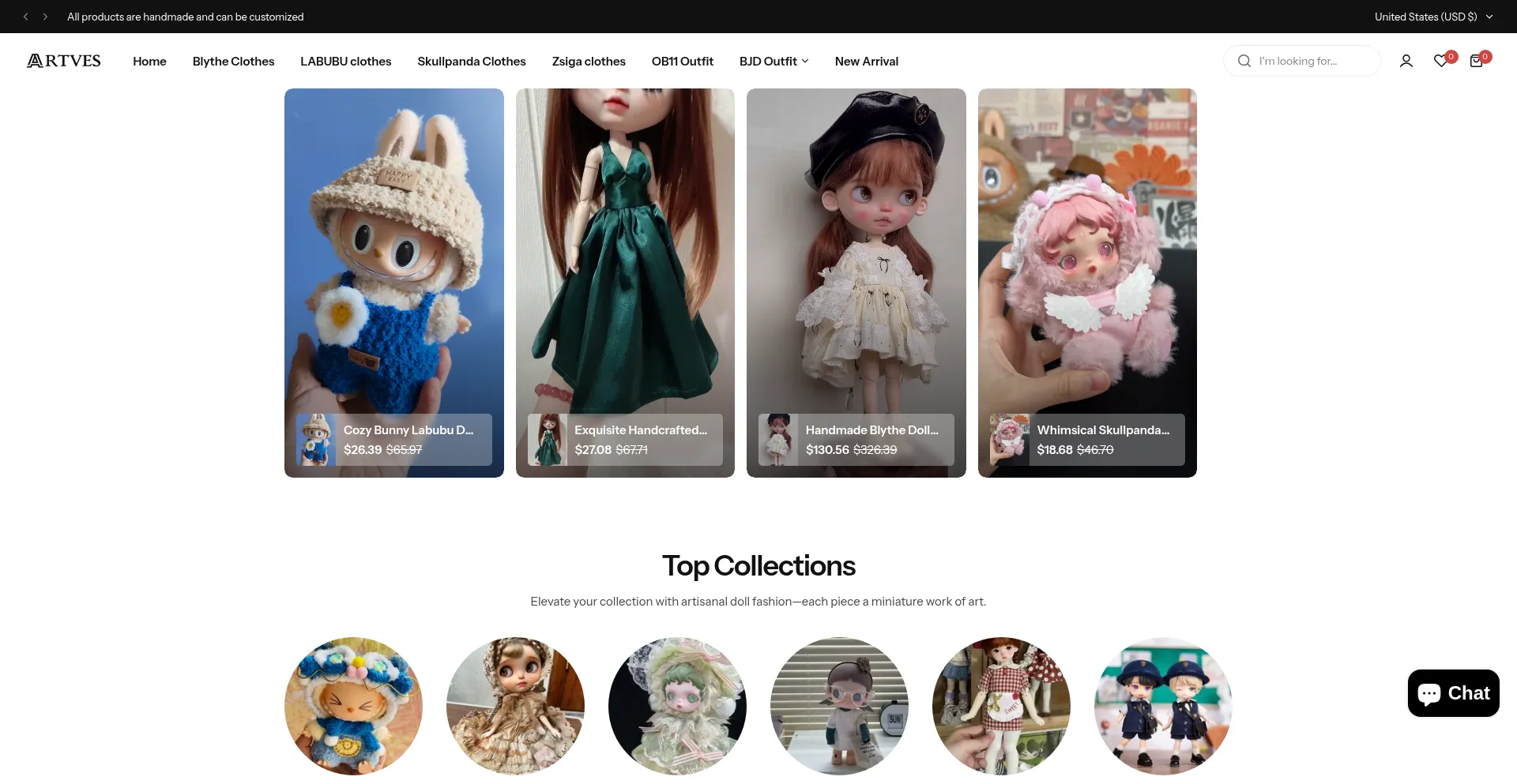 Website screenshot of Artves.com
