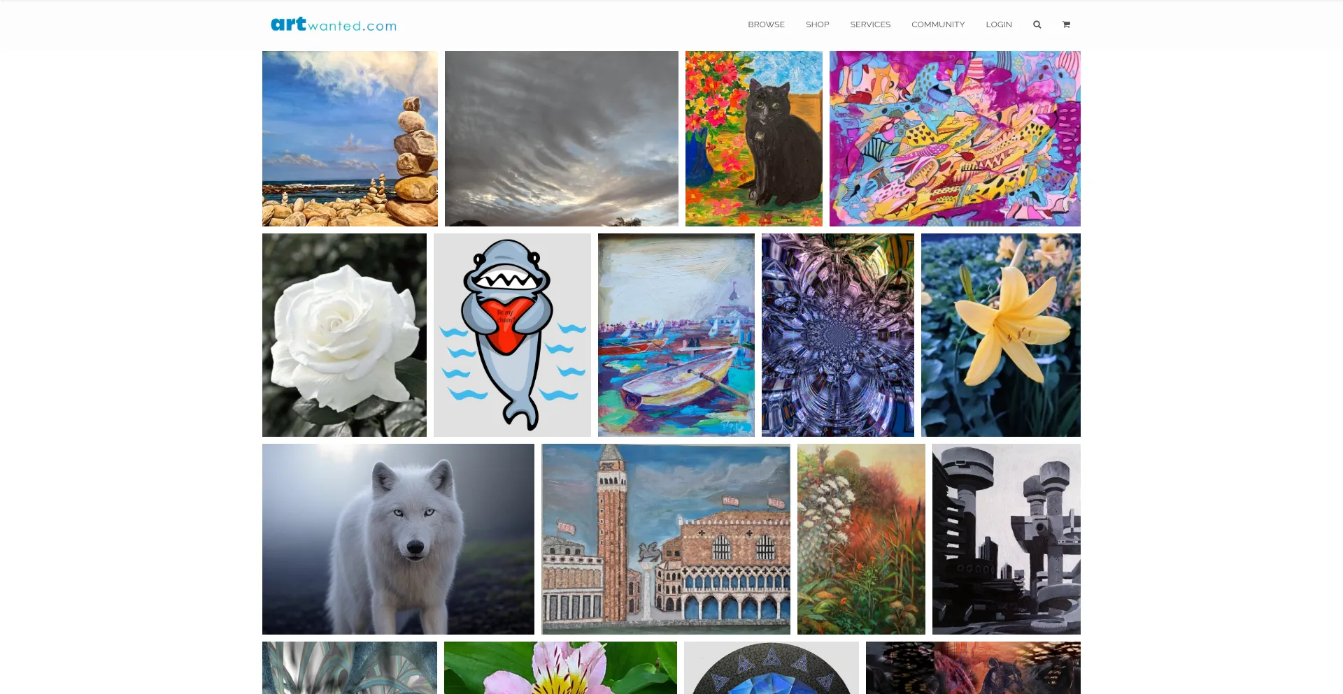 Website screenshot of Artwanted.com