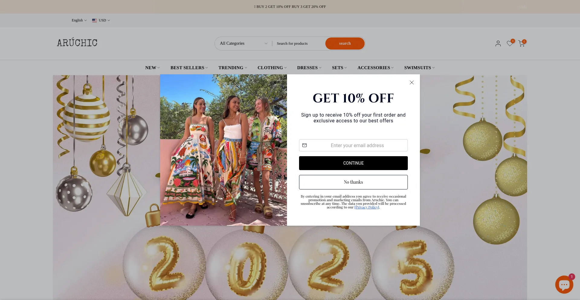 Website screenshot of Aruchic.com