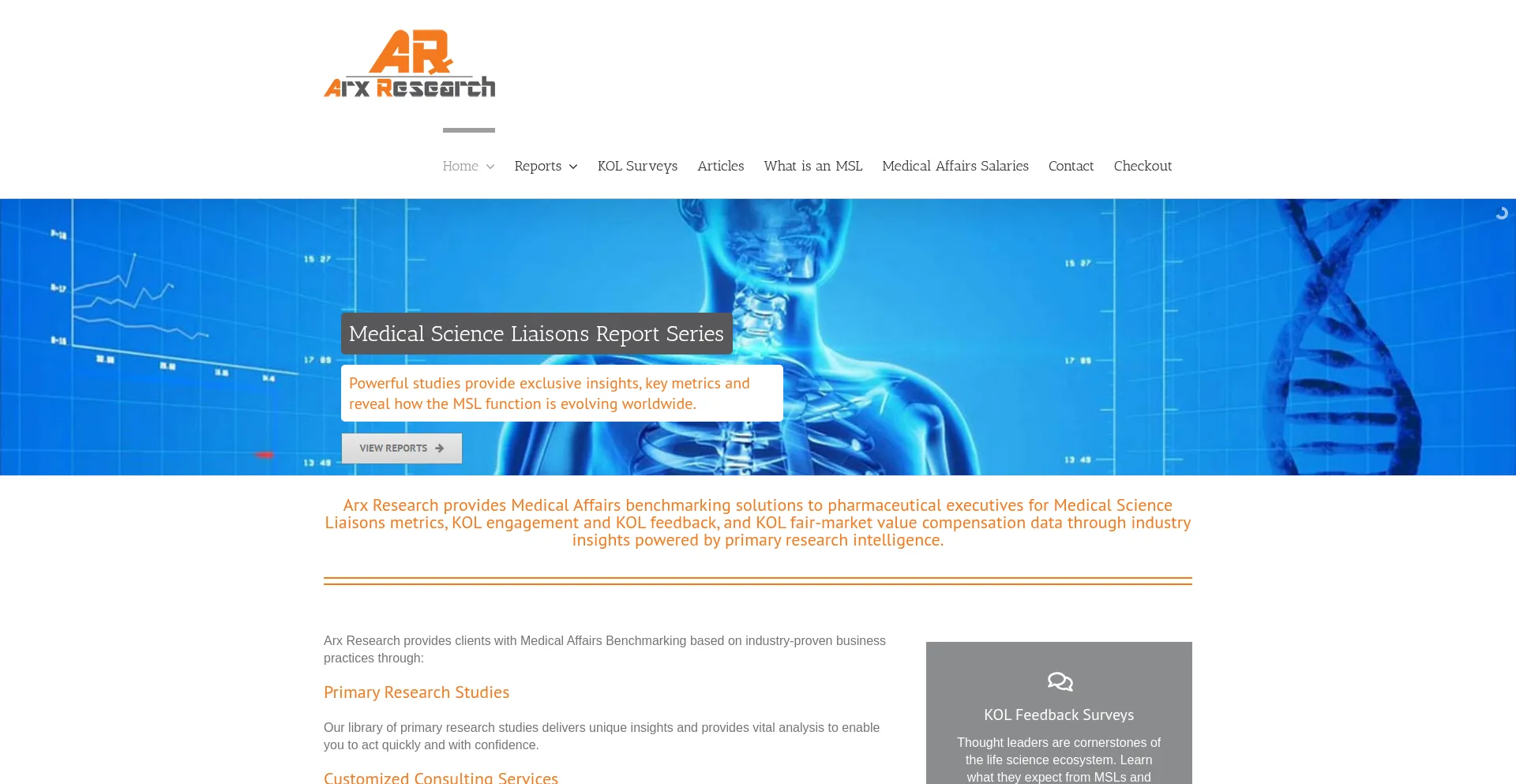 Website screenshot of Arxresearch.com