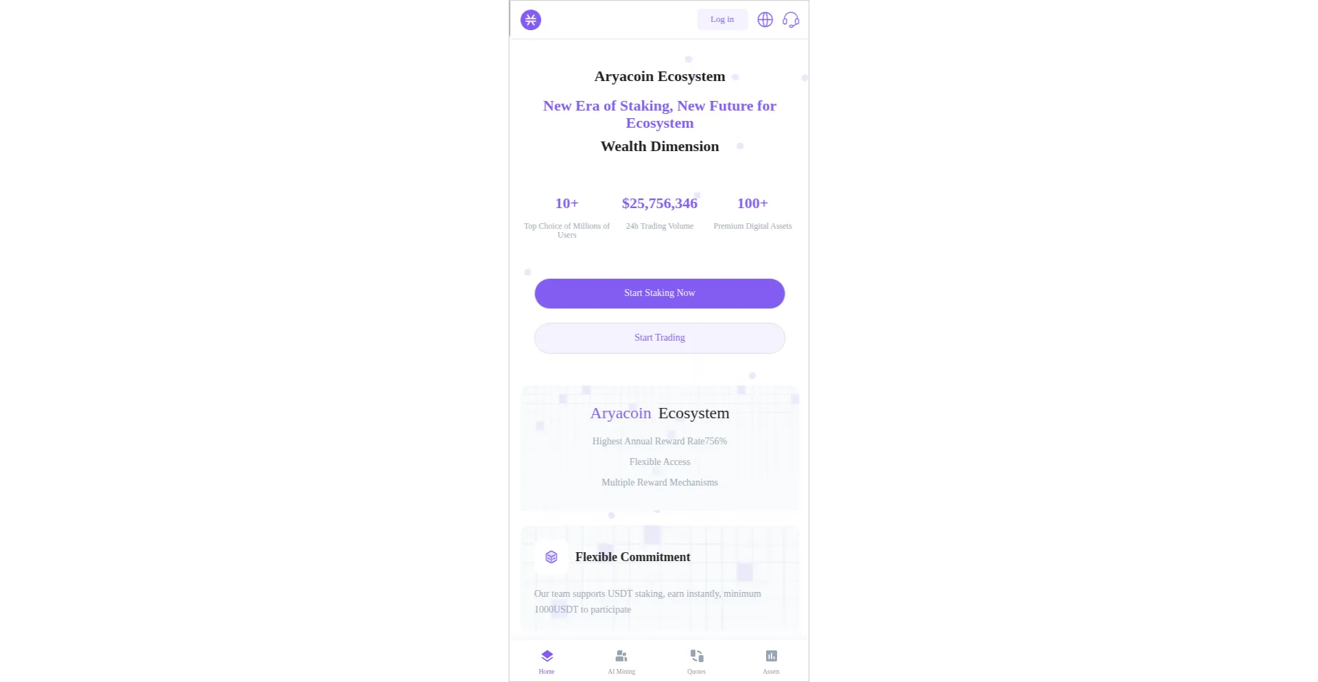 Aryacoin.com Screenshot
