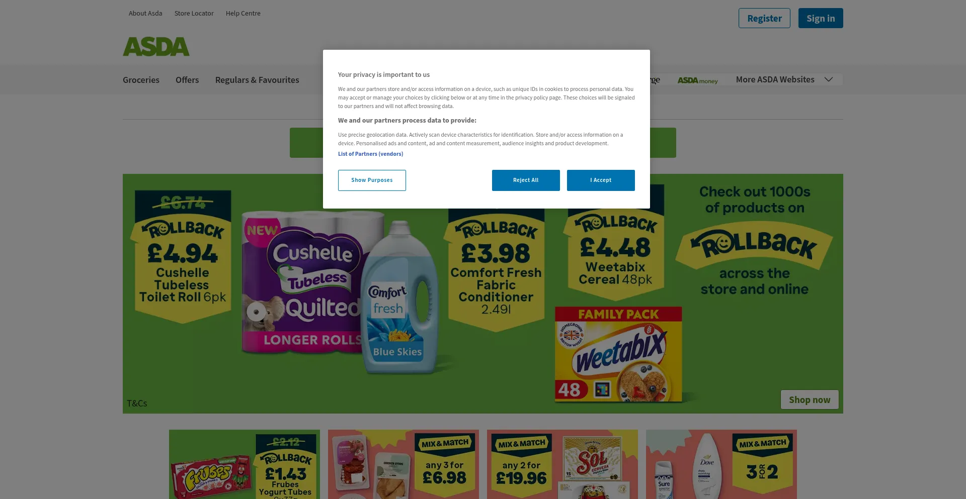 Asda.com Screenshot