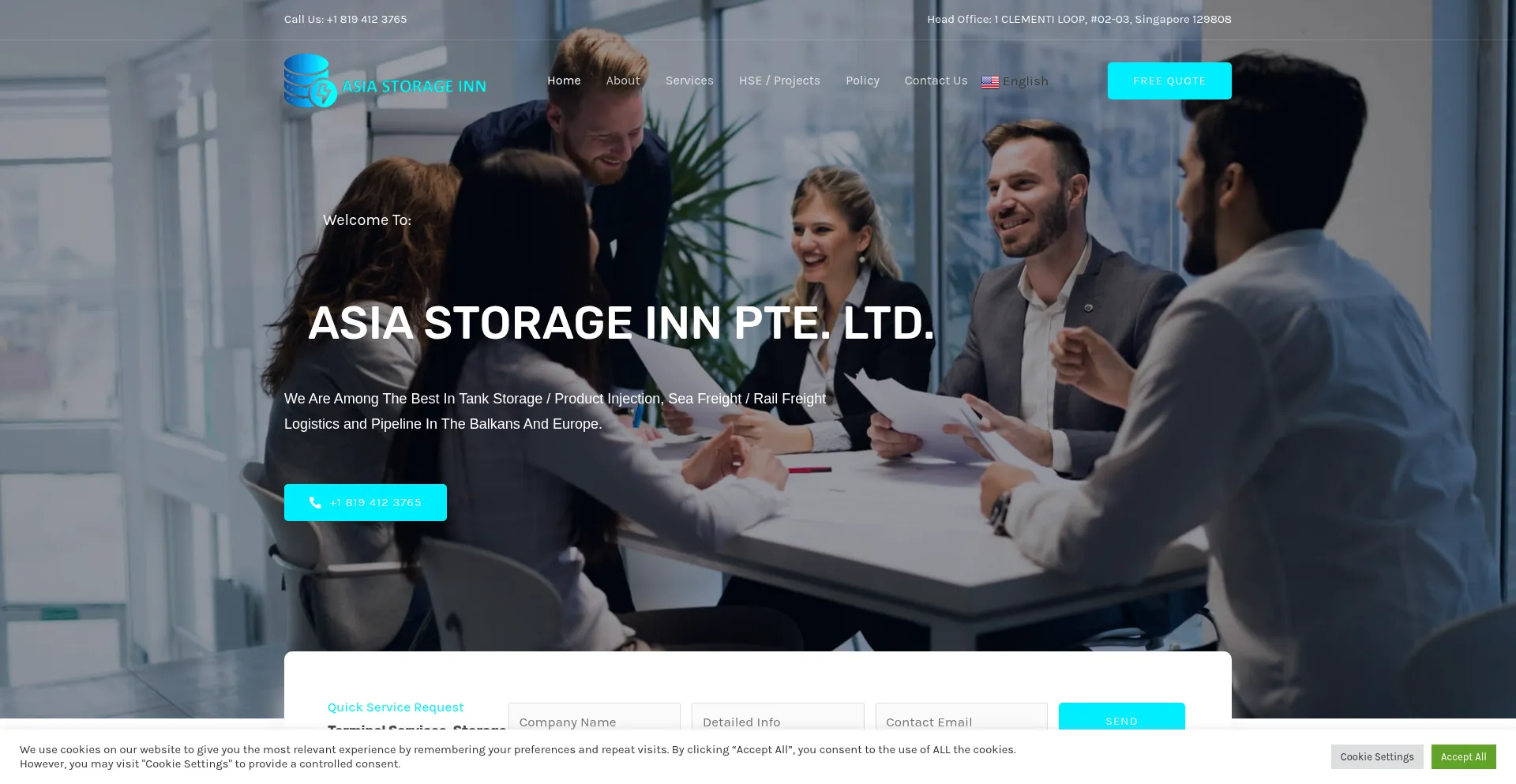 Website screenshot of Asiastorageinn.com