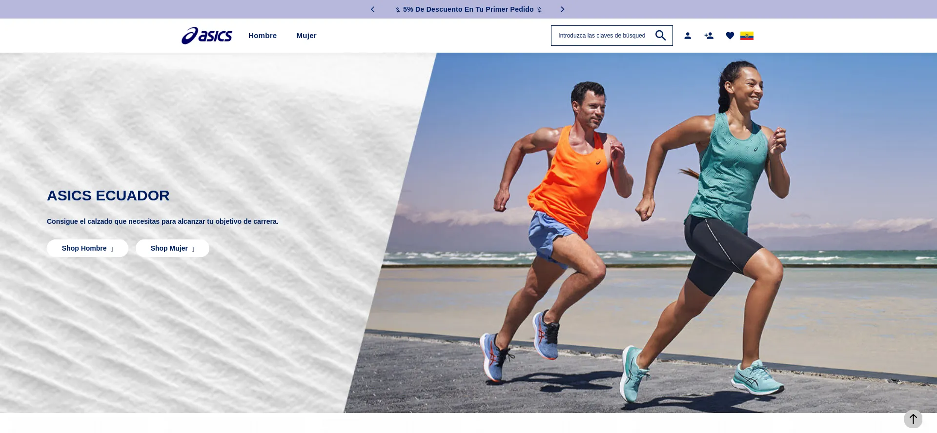 Website screenshot of Asics-ecuador.com