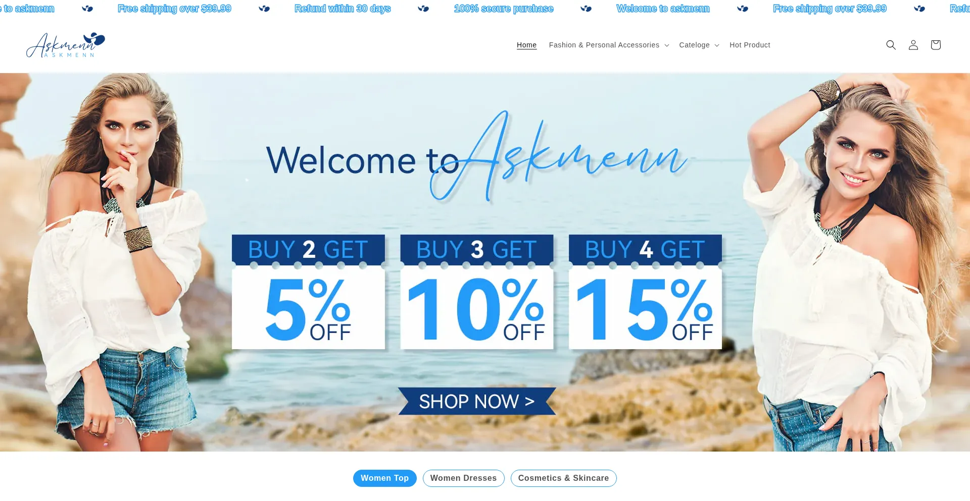 Website screenshot of Askmenn.com