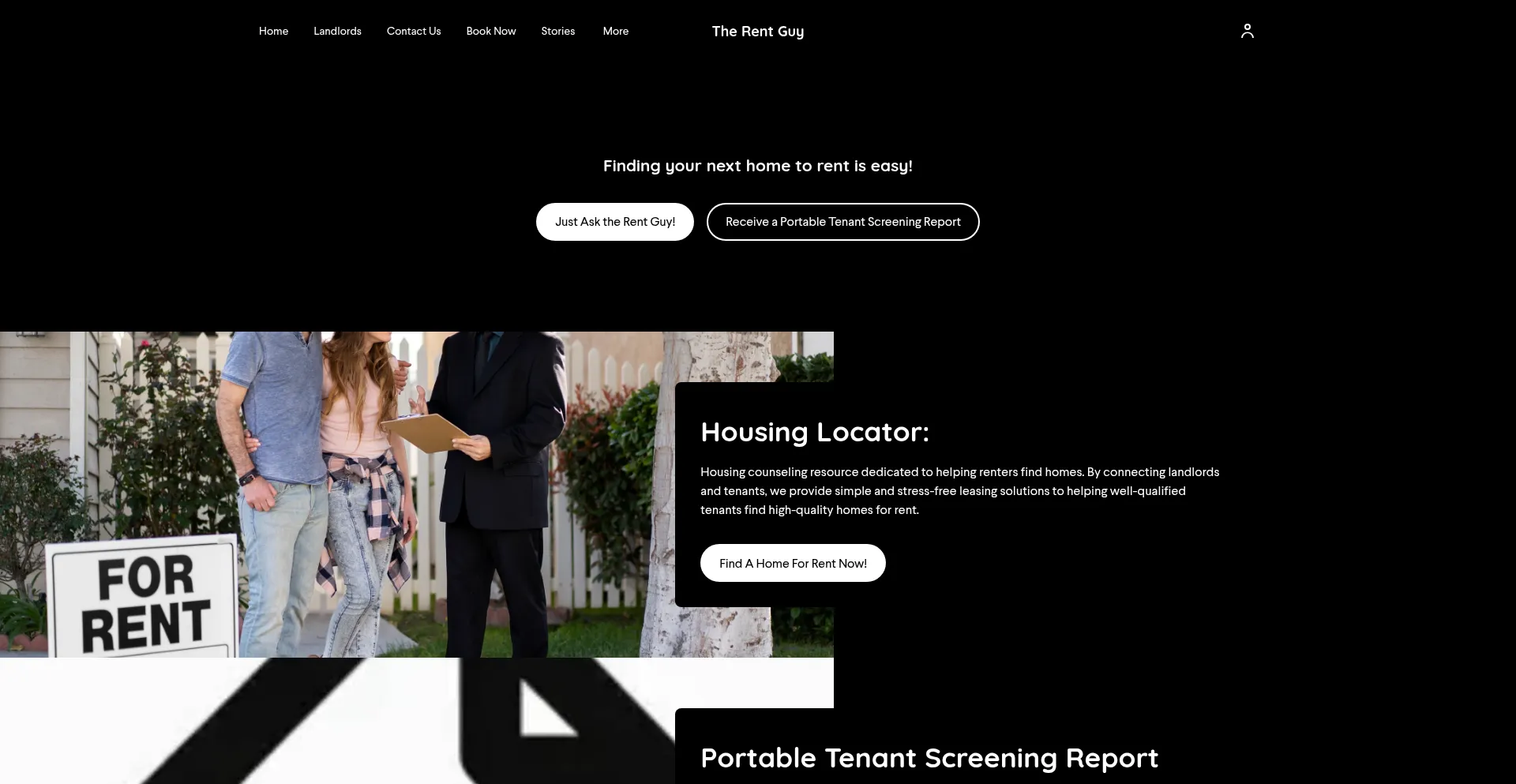 Website screenshot of Asktherentguy.com