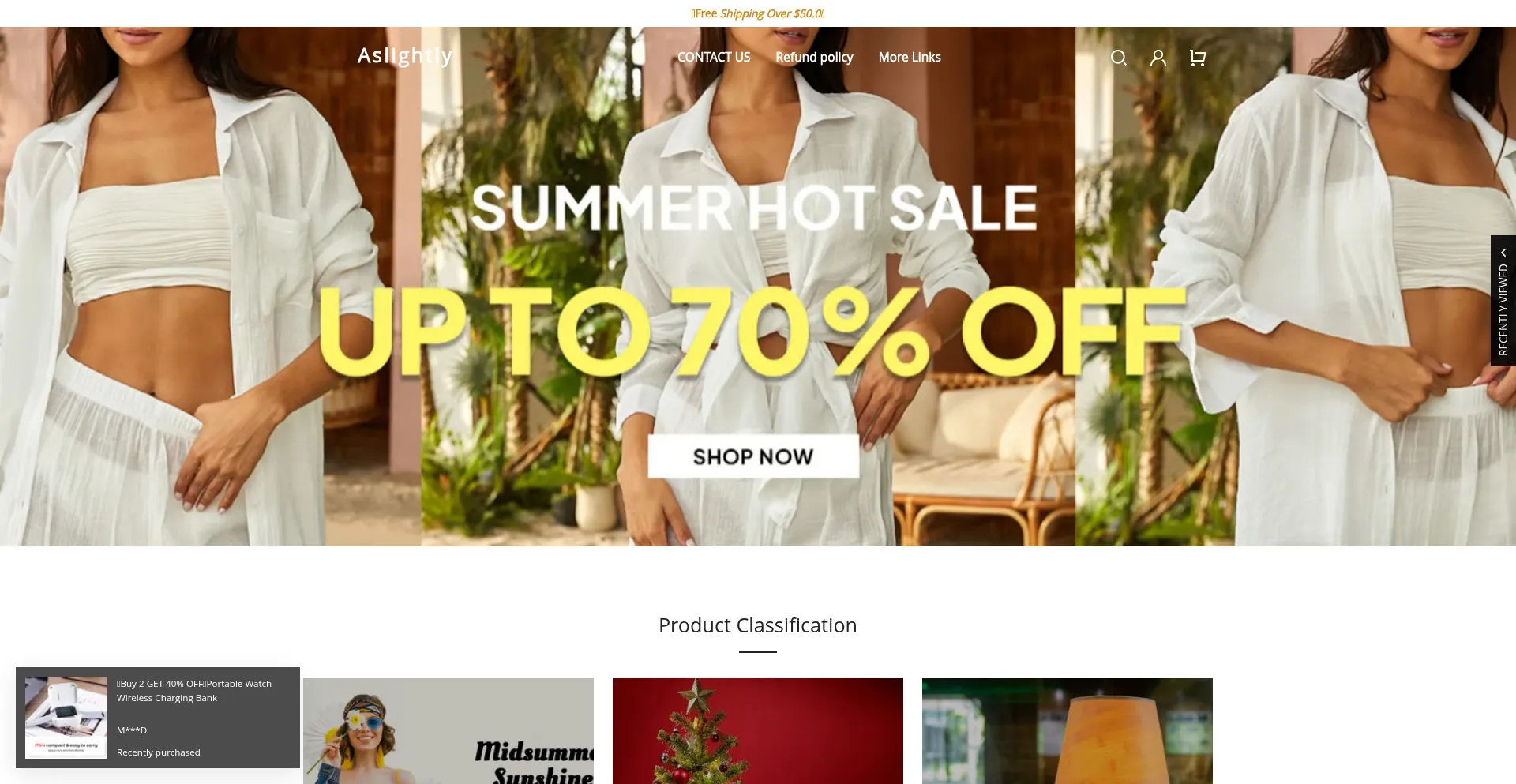 Website screenshot of Aslightly.com