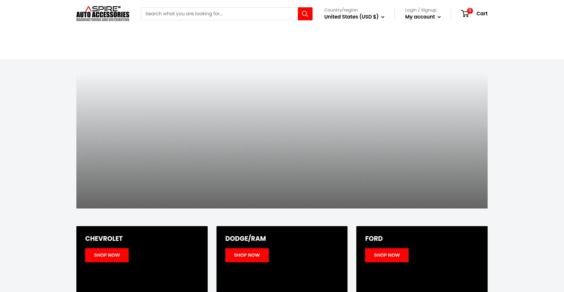 Website screenshot of Aspireautoaccessories.com