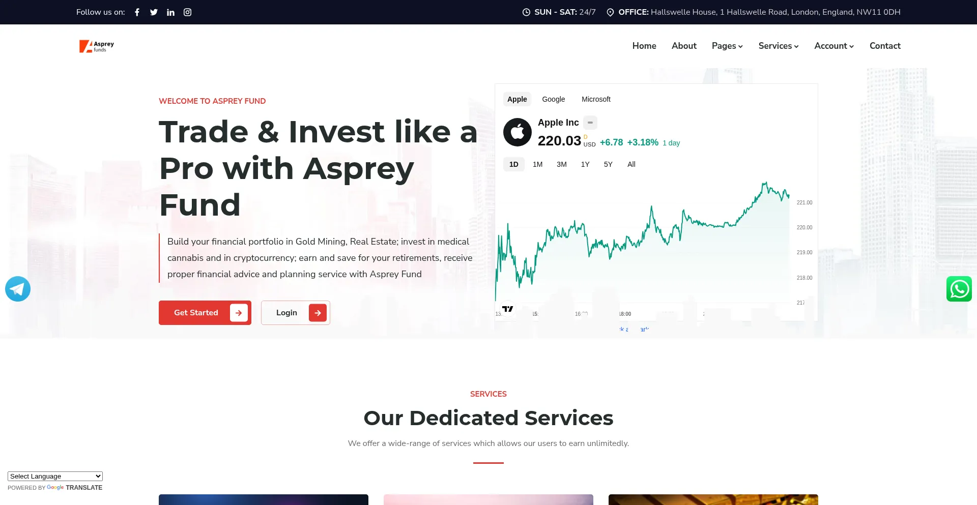 Website screenshot of Aspreyfund.com