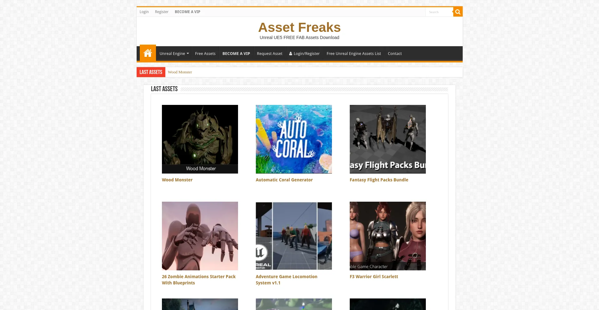 Website screenshot of Assetfreaks.com