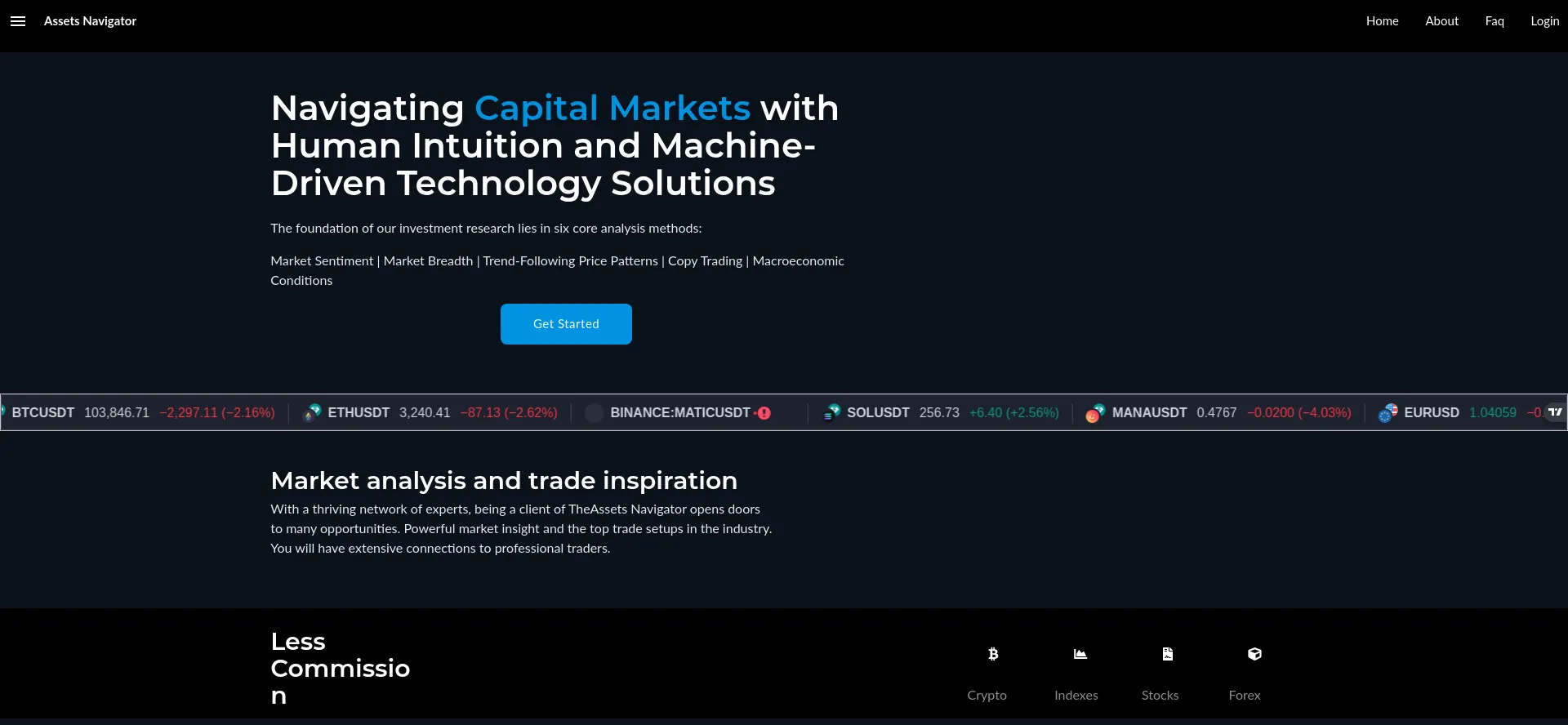 Website screenshot of Assetsnavigator.com