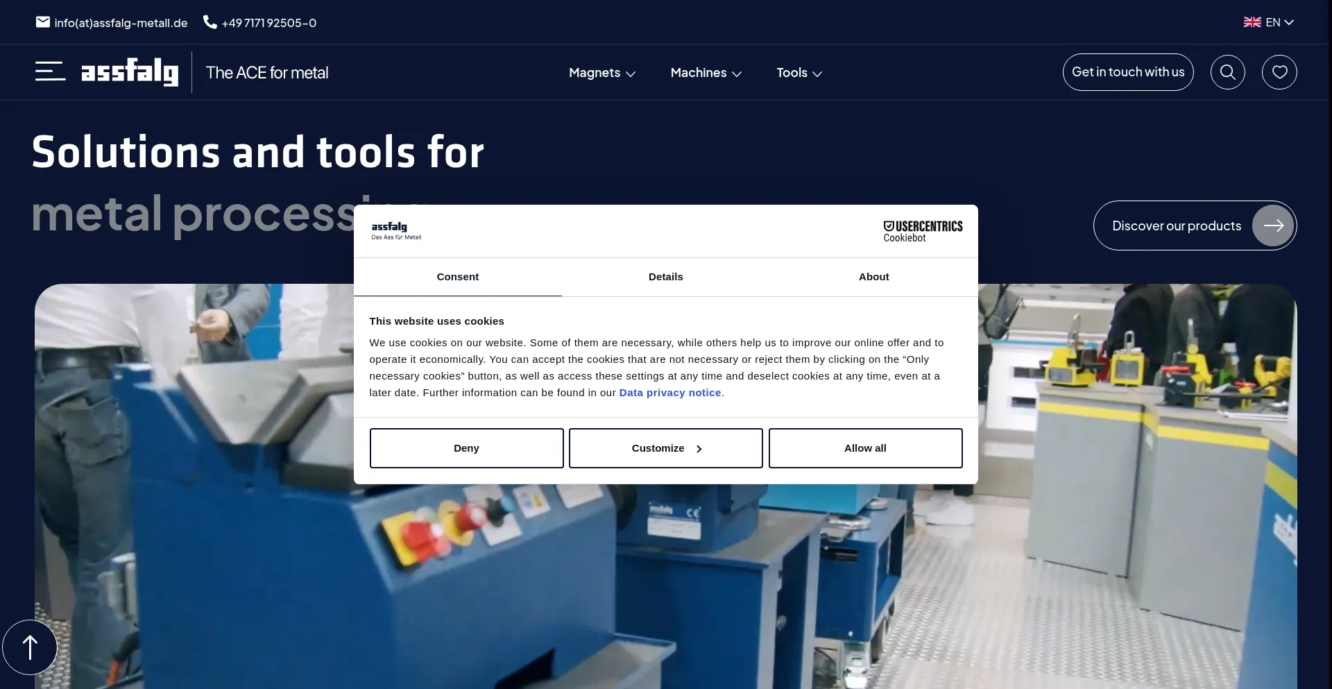 Website screenshot of Assfalg-metal.com