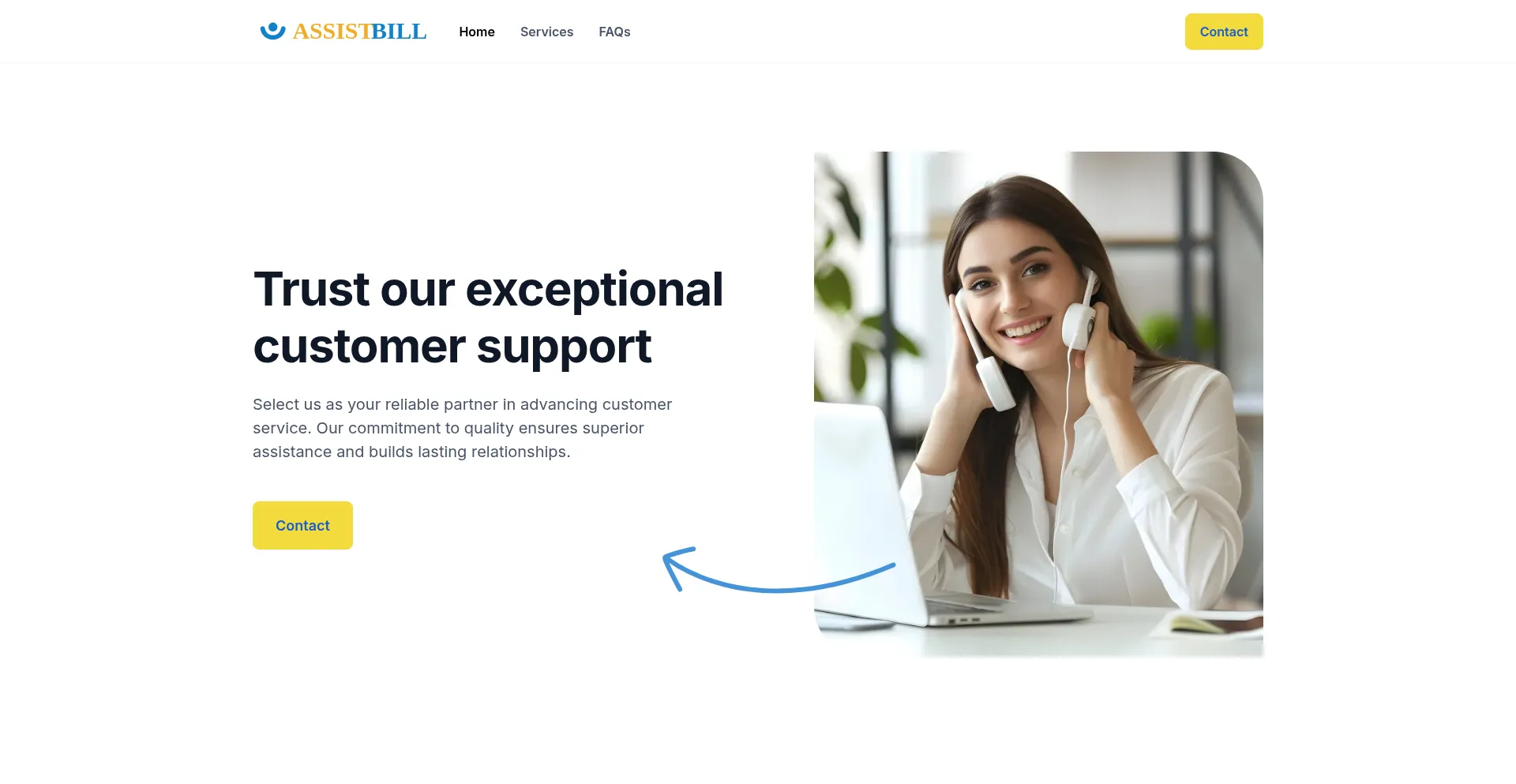Website screenshot of Assistbill.com