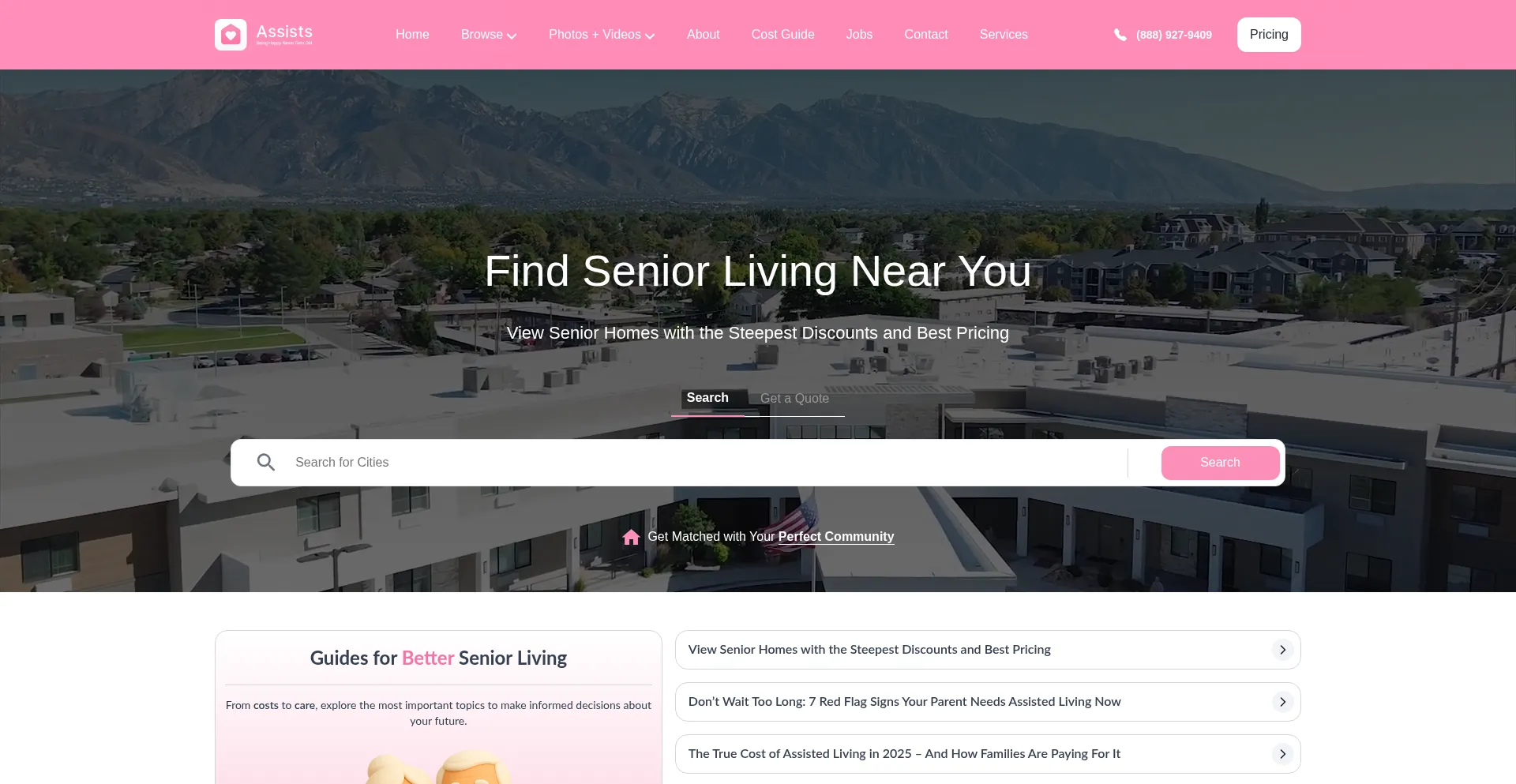 Website screenshot of Assistedlivingmagazine.com