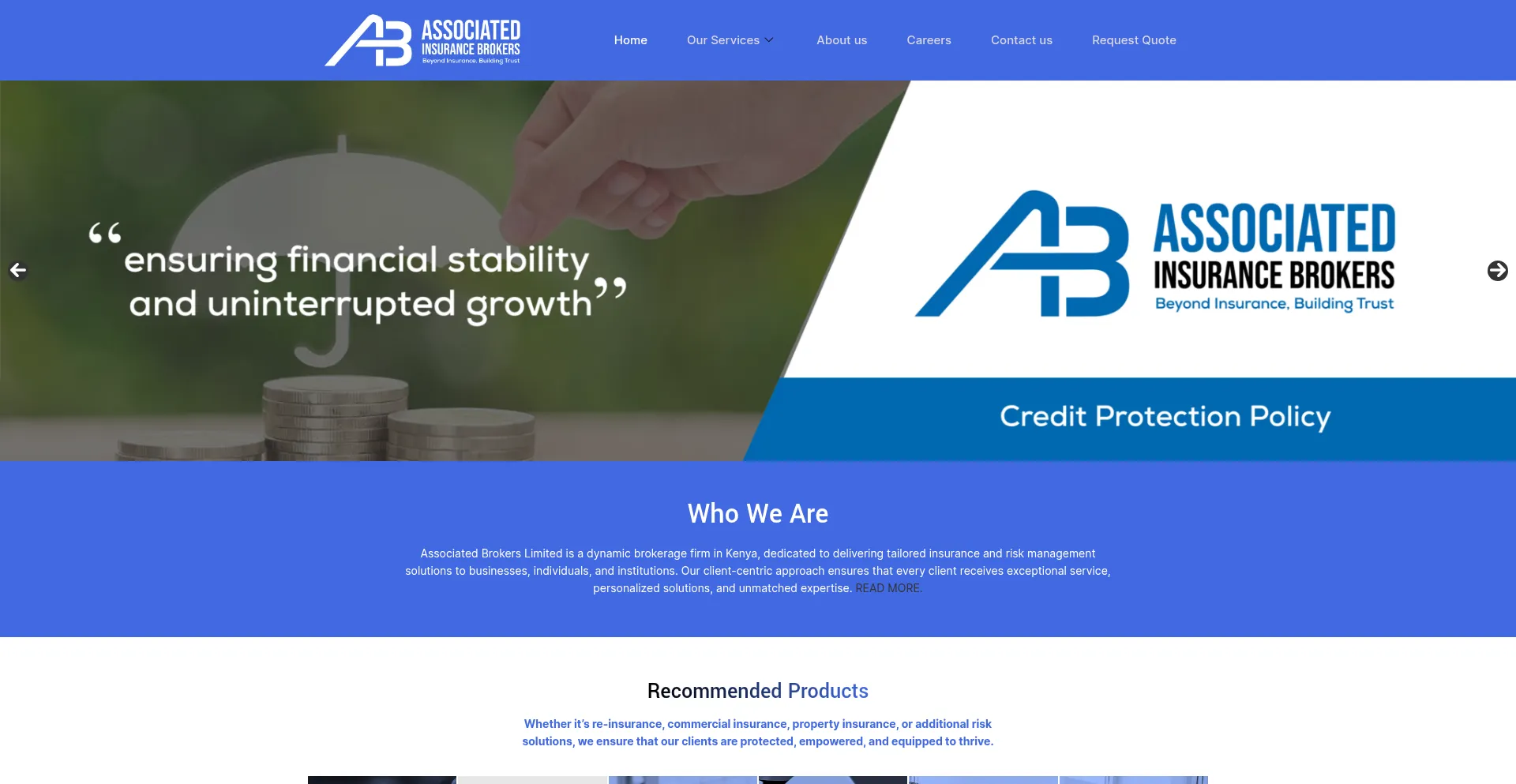 Website screenshot of Associated-insurancebrokers.com