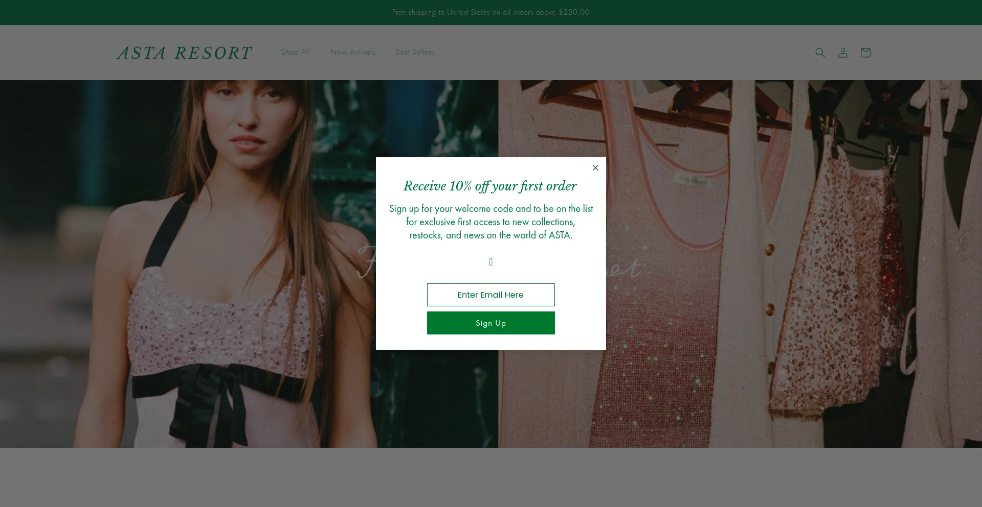 Website screenshot of Astaresort.com