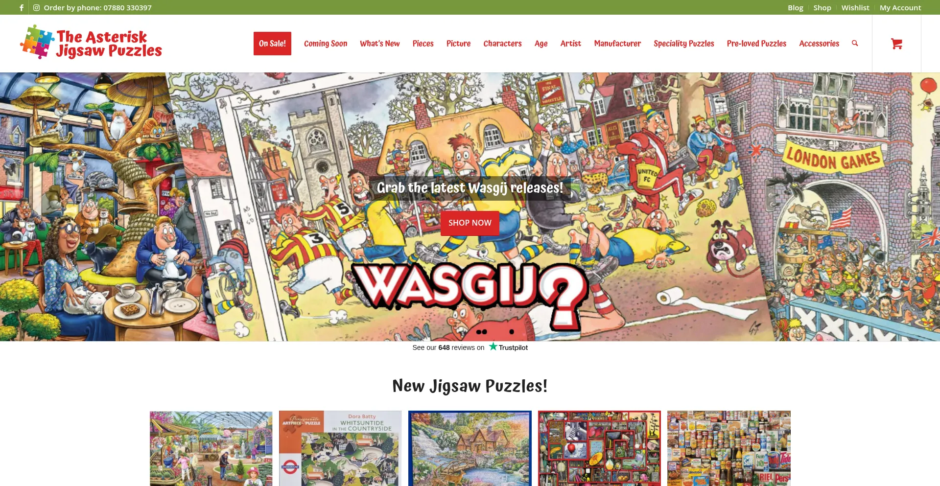 Website screenshot of Asteriskjigsawpuzzles.co.uk