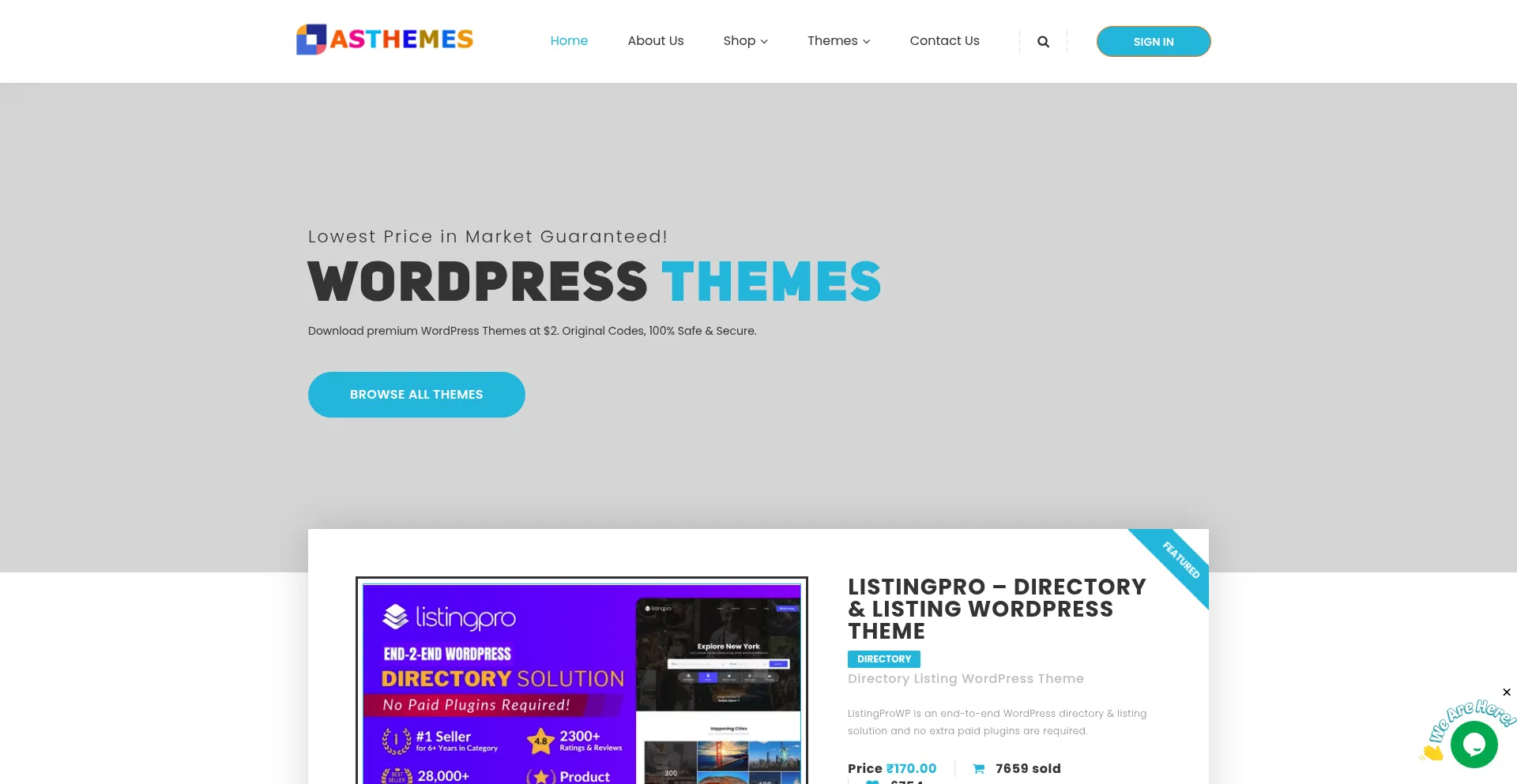 Website screenshot of Asthemes.com