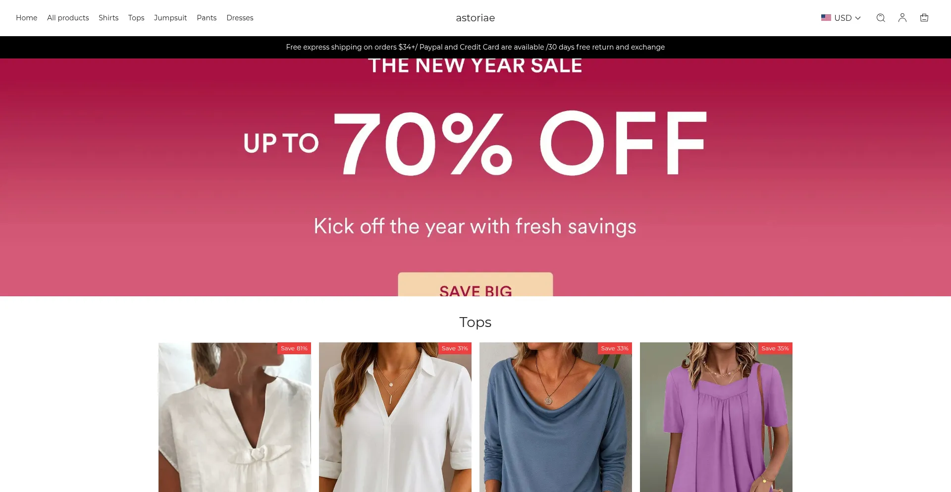 Website screenshot of Astoriae.com