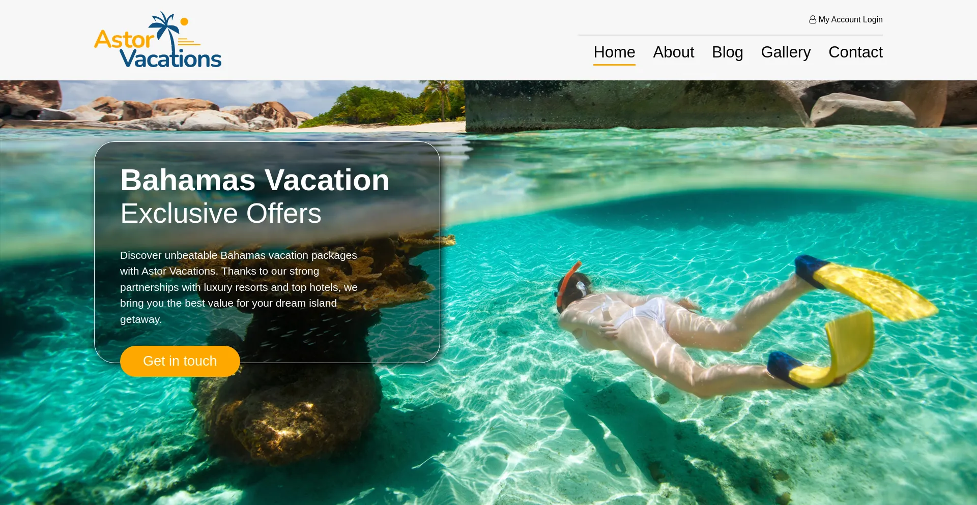 Website screenshot of Astorvacations.com